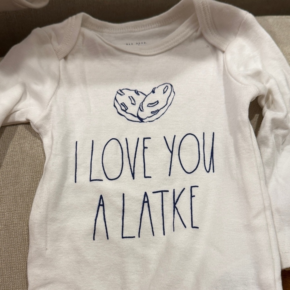 Long sleeve baby onesie size 6 to 9 months Hannukah themed